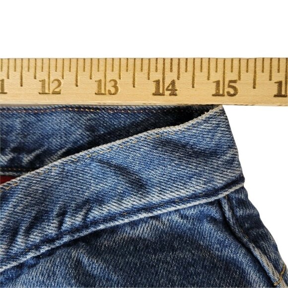 LL Bean Double L Red Flannel Lined Jeans Size 12T 30X33 Relaxed Fit High Rise - Picture 9 of 13